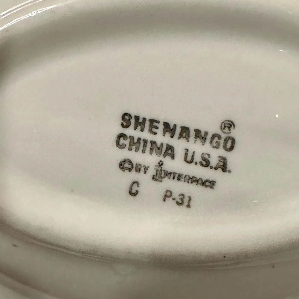 6 Vintge Shenango China Red Band Berry Bowls Restaurant Ware Interpace USA Diner